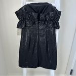 Anna Grace Lizard Thicket Black Sequin Ruffled Strapless Mini Dress Size Medium Photo 1
