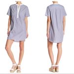 Vince  Poplin blue and white stripe shirt dress Photo 2