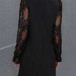 New Dress Lace Flounce Sleeve Scallop Trim Tunic Dress S Black Photo 1