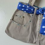 Target NWT Khaki Pants Blue Scarf Purse Handbag Rhinestones Pockets Shoulder bag bling Photo 2