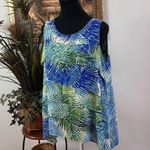 CHAUS NEW YORK Women Blouse Large sleeveless Collarless Boho Beach Wear Tropical Photo 6