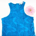 Lovers + Friends  Capsian Lace Halter Shift Mini Dress: Blue Cobalt Photo 6