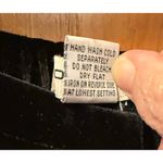 Notations  Black Velvet Pants Set with Cream Cuffs and Collar Photo 5