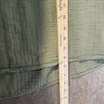 Old Navy  Blouse Womens XL Olive Green Textured Cap Short Sleeve Split Neck Shirt Photo 5