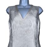 Lafayette 148 NWT Sheath Dress Sleeveless Textured Sheer Inserts Cream size 6 Photo 2