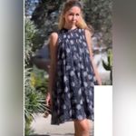 Joie  Navy Blue Baltic Floral Mini Chiffon Dress Sleeveless Boho size X-Large Photo 8