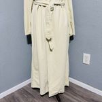 ZARA  Women Cream Lapel Collar Long Sleeves Denim Belted Cotton Topcoat Sz L Photo 5