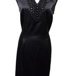 Connected Apparel black beaded sleevelwss sheath dress size 16 Photo 0