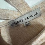 Absolutely Famous  beige button up knot cross back sweater size 3XL Photo 4