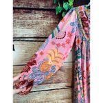 Farm Rio  Fruits Queen Scarf Pink Short Sleeve Midi Dress Womens Small Boho NWT Photo 3