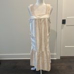 Maeve NWOT Anthropologie  Petite Neutral Stripe Dress Sz MP Photo 4