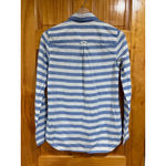 J.Crew Blue White Stripe Popover Button Front Shirt Top 100% Cotton Size 0 Photo 3