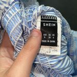 SheIn Striped Shirred Frilled Tassel Hem Tub Top Photo 3