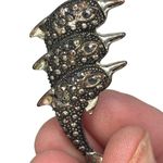 Vintage Triple Dolphin Brooch With Rhinestones Silver Photo 0