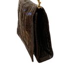 Vintage Mary Ann Rosenfeld Croc Leather Shoulder Bag in Chocolate Brown Photo 2