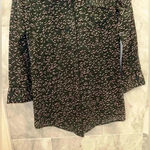 Victoria's Secret Victoria’s Secret cotton Long Sleeve Button Up Green Leopard Night Shirt Size M Photo 2