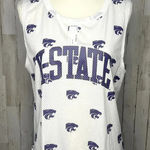 Rivalry Threads NWT NCAA Kansas State Wildcats Women's Large White Mesh All Over‎ Print Tank Top Photo 0