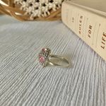 Boutique Pink Dome Pave Ball Silver Ring “Bea” Polka Dot Glam Sparkly Rhinestone Femme Jewelry Photo 6