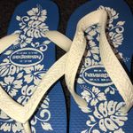 Havaianas  Hibiscus Blue and White Flip Flops Photo 2