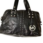 Michael Kors Real Black Leather Handbag, Silver Studs & Accents. EUC Photo 0