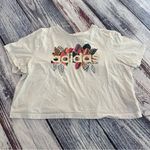 Adidas  x Farm Rio Women's Cropped White Graphic Tee Photo 1