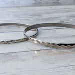 Set of 2 Silver Tone Diamond Pattern Bracelets Photo 4