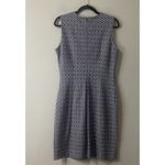 J. McLaughlin Devon Geometric Sheath Dress Blue Tan Geometric Career Stretch Photo 2