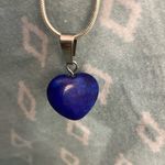 Blue Howlite Heart Necklace on 925 silver necklace chain Photo 0