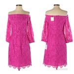 Trina Turk Pink Lace Off The Shoulder Cocktail Dress Sheath Fuchsia Size 2 New Photo 1