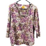 Ruby Rd . Women's Tan & Purple Floral Top Photo 0