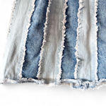 Social Tourist Ultra High Rise Patchwork Denim Mini Skirt Size 7 W28 Blue Photo 2