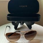 Coach : Jaclyn HC 7028 (L915) Gold/Dark Tortoise Aviator Sunglasses- with case Photo 0