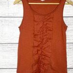 J.Crew  Burnt Orange Sleeveless Ruffle Top Size Small Photo 0