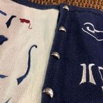 Christopher & Banks Vintage  Navy & Cream Cat Cardigan Size S Photo 2