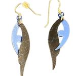Sky Navy Blue Folded Wings Drop Hook Earrings Photo 3