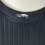Lovestitch  cami M black eyelash lace trim spaghetti strap pleated Y2K whimsygoth Photo 2