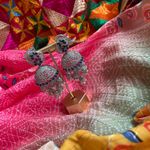 Sparkly AD Navy & Silver Jhumka Photo 1