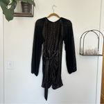 NWT Saint Genies Black Plunging V Neck Polkadot Ruched Mini Dress Size 12 Photo 1