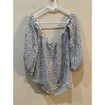 Milly  Jillian Dot Print Silk Off the‎ Shoulder Top Size P (0-2) Fabric Italy Photo 7