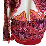 Boston Proper  Paisley Fitted Bottom Spandex Stretch Blouse XS Photo 2