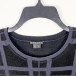 Theory Darmelle Black Devore Velvet Plaid Short Sleeve Sweater Dress Size Small Photo 4