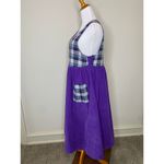 Cottagecore Purple Plaid Babydoll Dress Sz Medium Photo 2