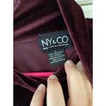 Ny&co NY& Velvet Short Sleeve Dress High Neck Mock Burgundy Red Size L Photo 3