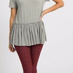 Agnes & Dora  Gray‎ Peplum T-Shirt Top Photo 0