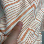 Mystree  women’s orange peach white striped embroidered lined mini summer dress S Photo 2