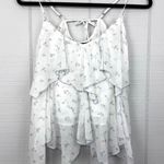 Abercrombie & Fitch White Blue Floral V-neck Layered Camisole Tank Top Fairy Photo 0