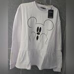 NWT Cakeworthy Mickey Ghost Peplum Crewneck XXL White Boo Glow In The Dark Green Size 2X Photo 4