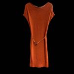 NEW YORK & COMPANY Orange Metallic Belted‎ Sweater Dress Size XS Photo 3
