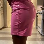 Pink Leather Mini Skirt Size L Photo 2