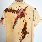 Jamie Sadock Yellow Abstract Short Sleeve Half Zipper Golf Polo Size XS Photo 8